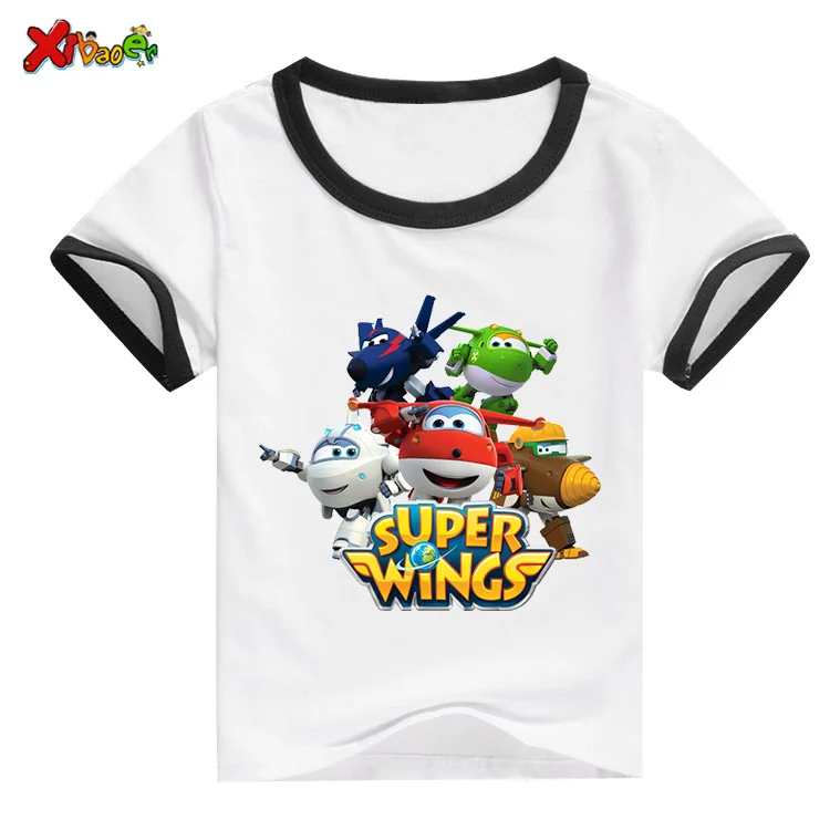 

Детская Хлопковая футболка с коротким рукавом, с мультяшным принтом