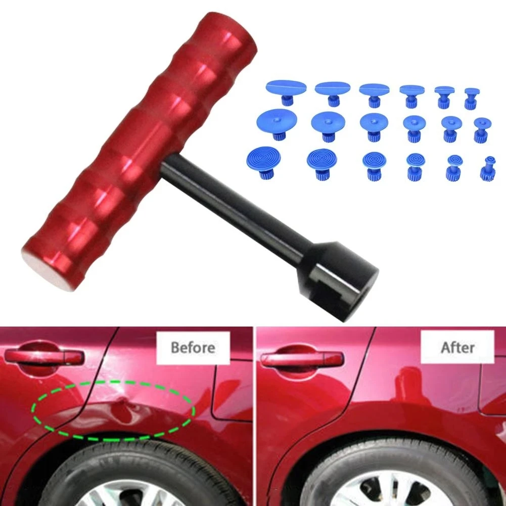 

Auto Repair Tools Car Dent T shape Repair Dent Puller Kit 2 in 1 Slide Hammer Reverse Hammer Glue Tabs Hail Pit Sagging Repair