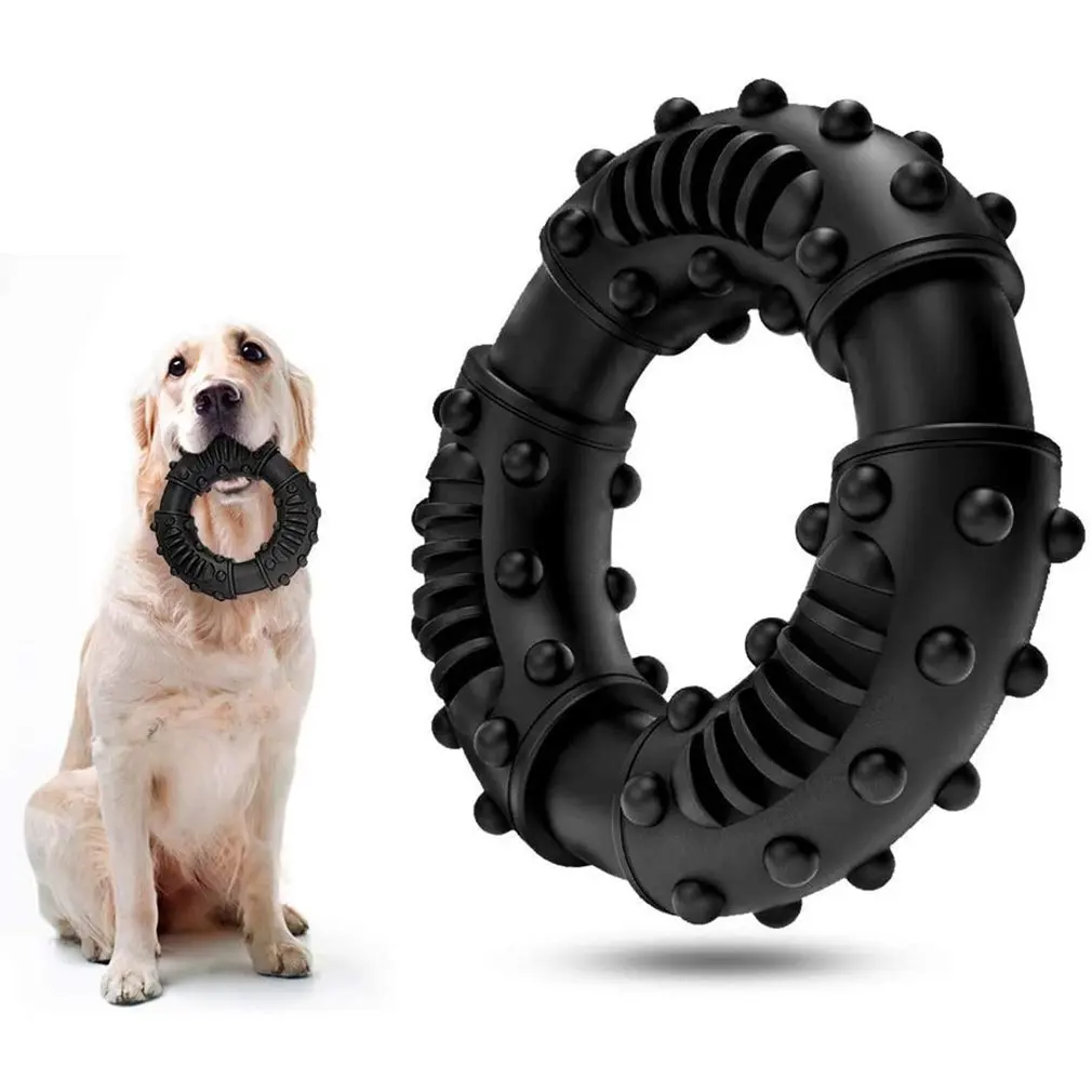 

Medium And Large Dog Golden Molars Pet Toy Doughnut Brush Point Design Round Shape Safe And Soft Pet Toy