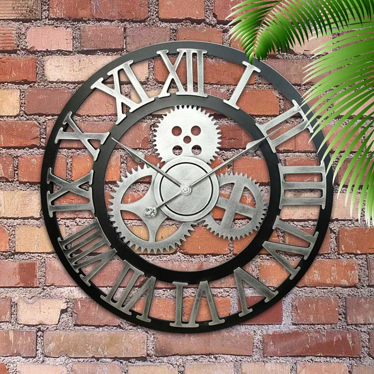 

Industrial Gear Wall Clock Decorative Retro MDL Industrial Age Creative Style Large Clock Wall Art Decor For Cafe Home Room
