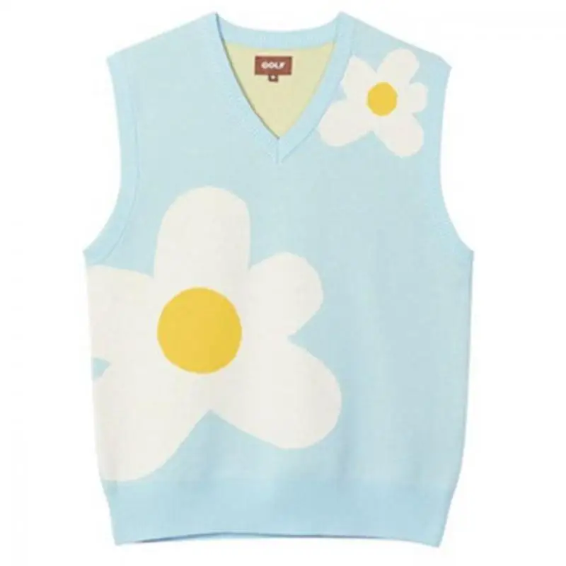 

2021NEW Luxury Golf Flower Le Fleur Tyler The Creator Men Sweater Vests Knit Casual Sweaters Vest Sleeveless High Drake