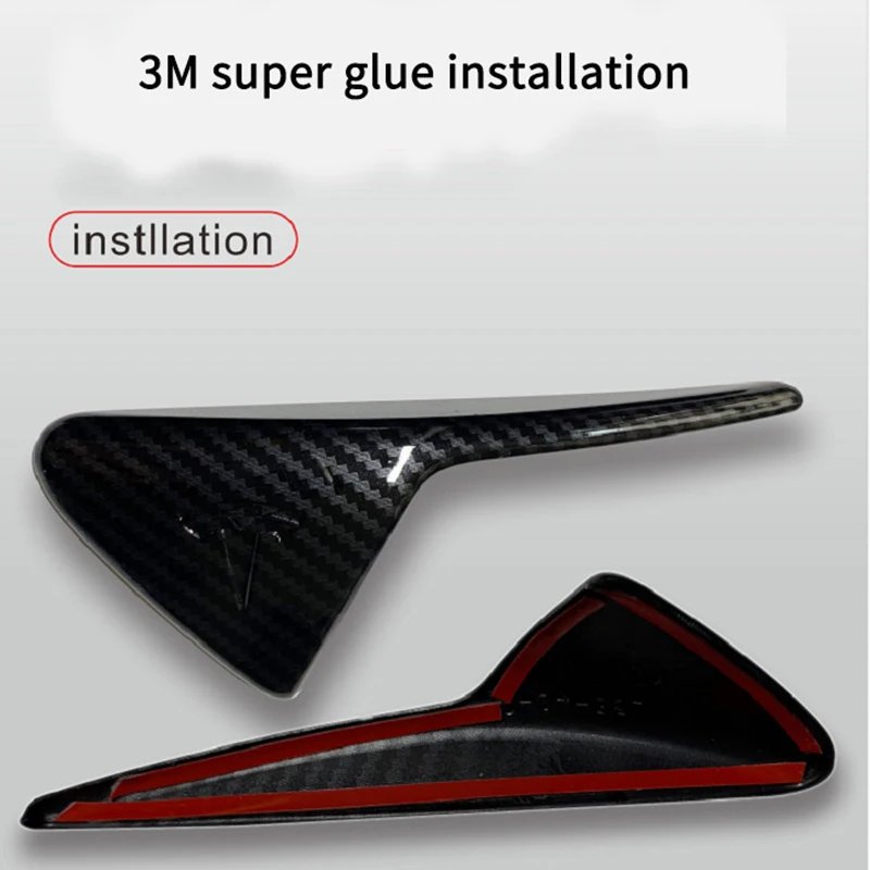 

2pcs Set Carbon Fiber Texture Car Side Camera Protective Cover For Tesla Model 3 Decoration Cap Accessories 2013-2021