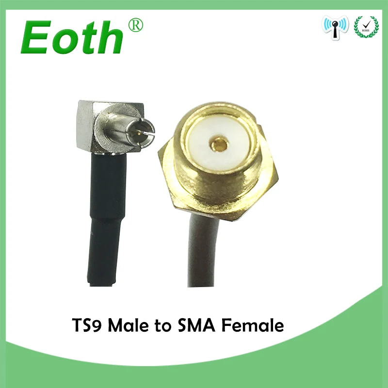 Модемный кабель 3G ZTE 2 шт. IOT TS9 15 см штекер прямого к SMA прямоугольный отрезок RG178