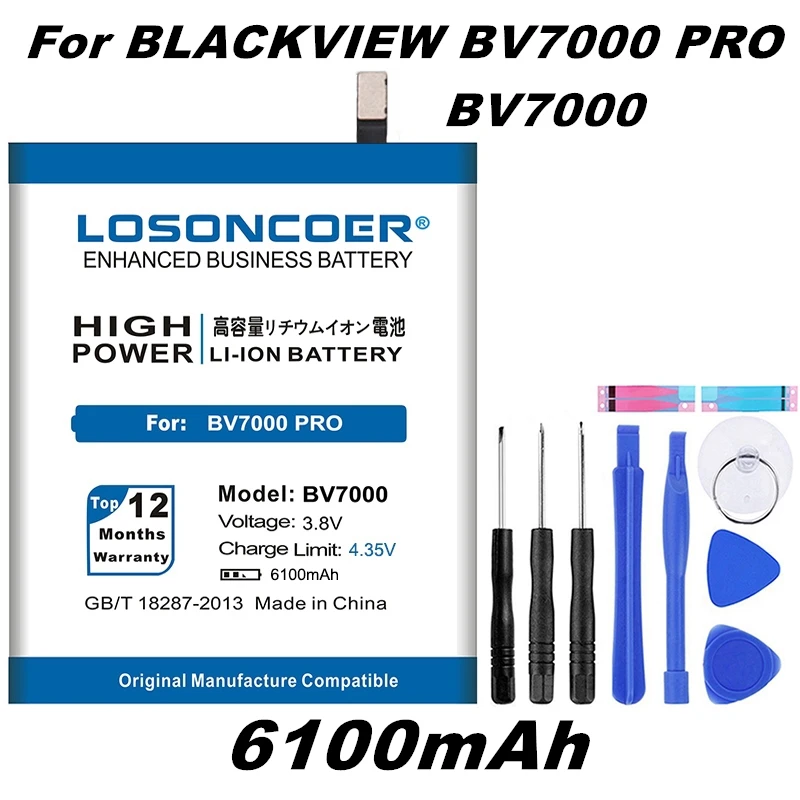 LOSONCOER BV7000 6100 мАч V575868P хорошее качество батарея для Blackview BV7000 Pro BV7000 батареи для смартфонов