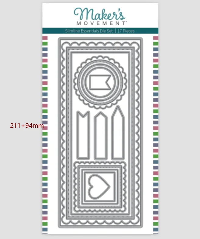 

Metal Cutting Dies Slimline Essentials card Scrapbooking Stencil Cut Die For DIY Card Crafts Handmade