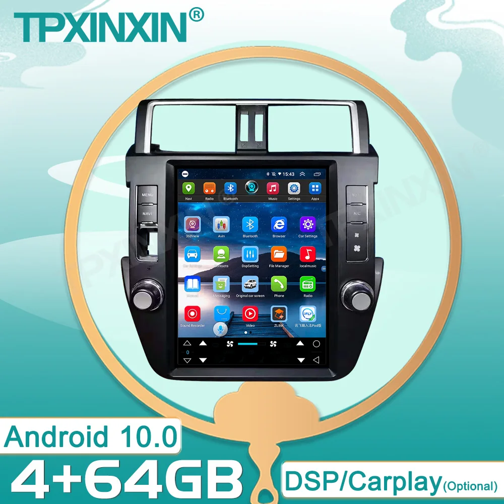 

Android 10Tesla style FOR TOYOTA Land Cruiser Prado 2010-2013 Navigation Radio Stereo Multimedia Player HeatUnit