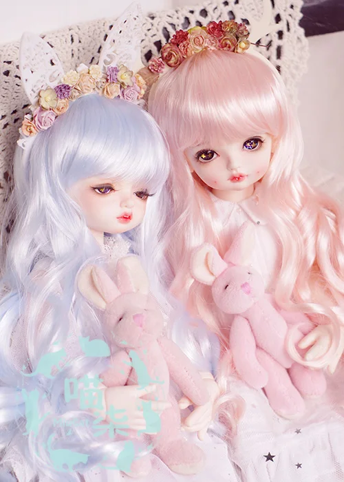 

Парик для куклы BJD, имитация мохера, синий, розовый, длинные волосы в рулоне, парики для кукол 1/3, 1/4, 1/6, 1/8, BJD, SD, DD, MSD, MDD, аксессуары для кукол YOSD