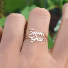 Двойное наименование, стандартное кольцо с двумя именами, персонализированные ювелирные изделия, подарок подружке невесты, регулируемое розовое золото, женские кольца