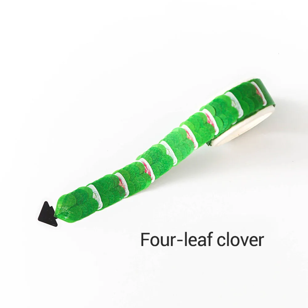 four leaf clover Лента для маскировки Сакура цветок Бумага клейкой ленты лента для декорации Washi DIY Скрапбукинг Стикеры - Color: four leaf clover