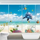 Дельфин, рыба, декоративные наклейки для детской комнаты, глубоководные морские водостойкие наклейки на стену для ванной, кухни, украшения для гостиной