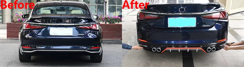 Автомобильный сплиттер заднего бампера для 2018 Lexus ES Комплект переднего наклейка
