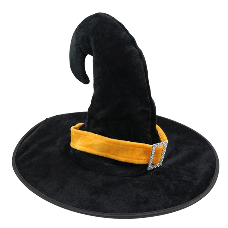 Черная Хэллоуин ведьма шляпа с крючком наконечник Маскарад косплей волшебник