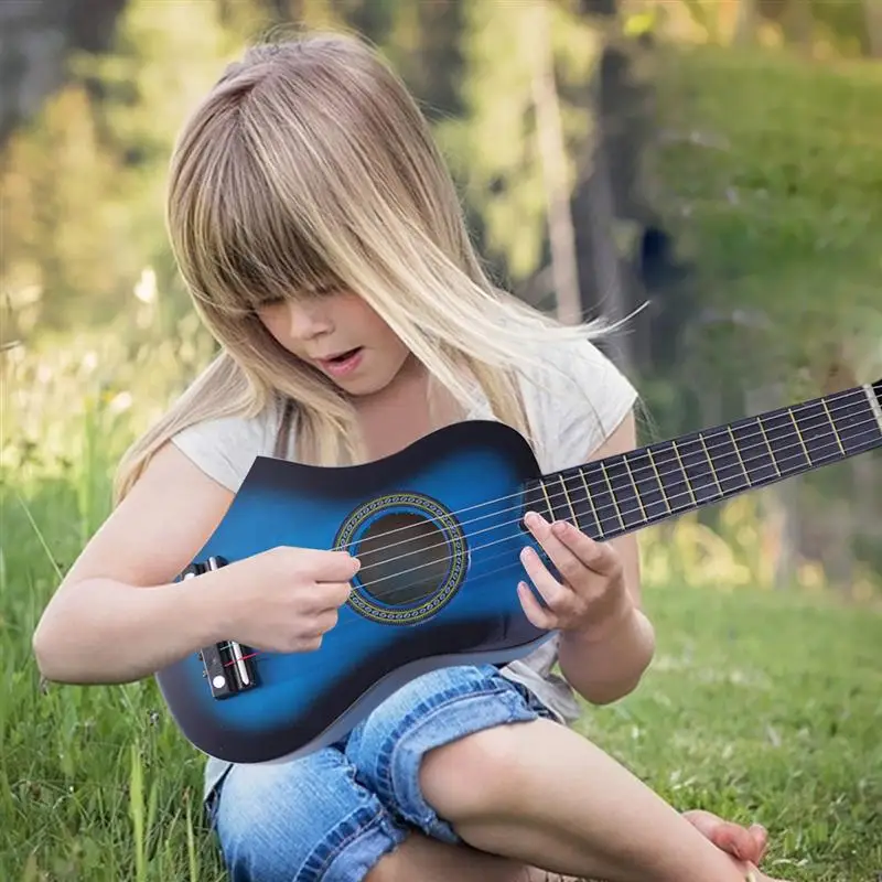 Портативная акустическая мини гитара укулеле 21 дюйма 6 струн яркая для детей