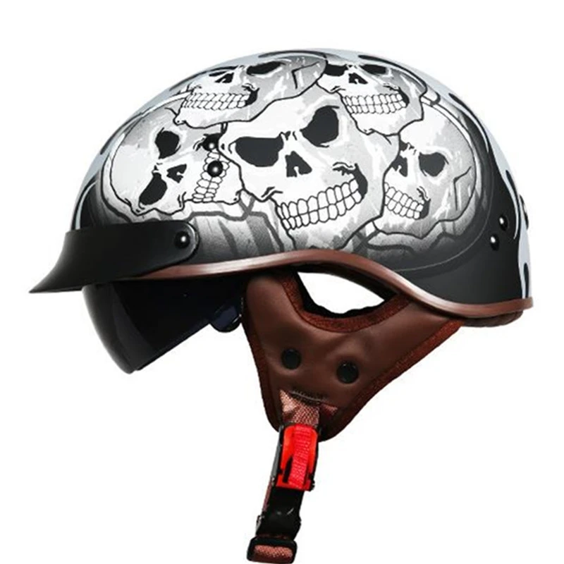 Винтажная Классическая Черная кепка с черепом мотоциклетный шлем в горошек