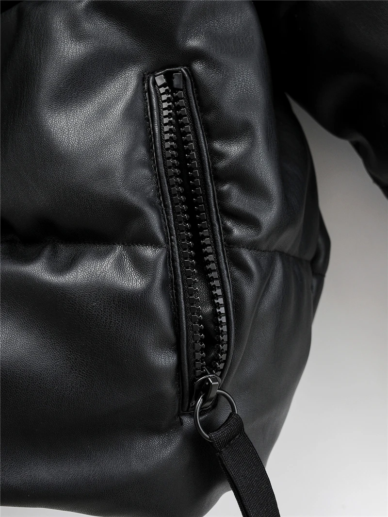 

Fashion women wadded jacket 2020 streetwear lady warm thick jackets causal female faux leather parka girls chic outercoat