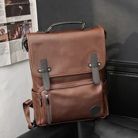 bolsos 2021 mens designer backpacks retro brown crazy horse leather back pack korean mens backpack personalized kids school bags