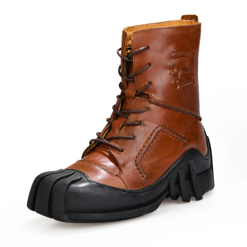Мужские ботинки в стиле стимпанк из натуральной коровьей кожи мужские ретро с