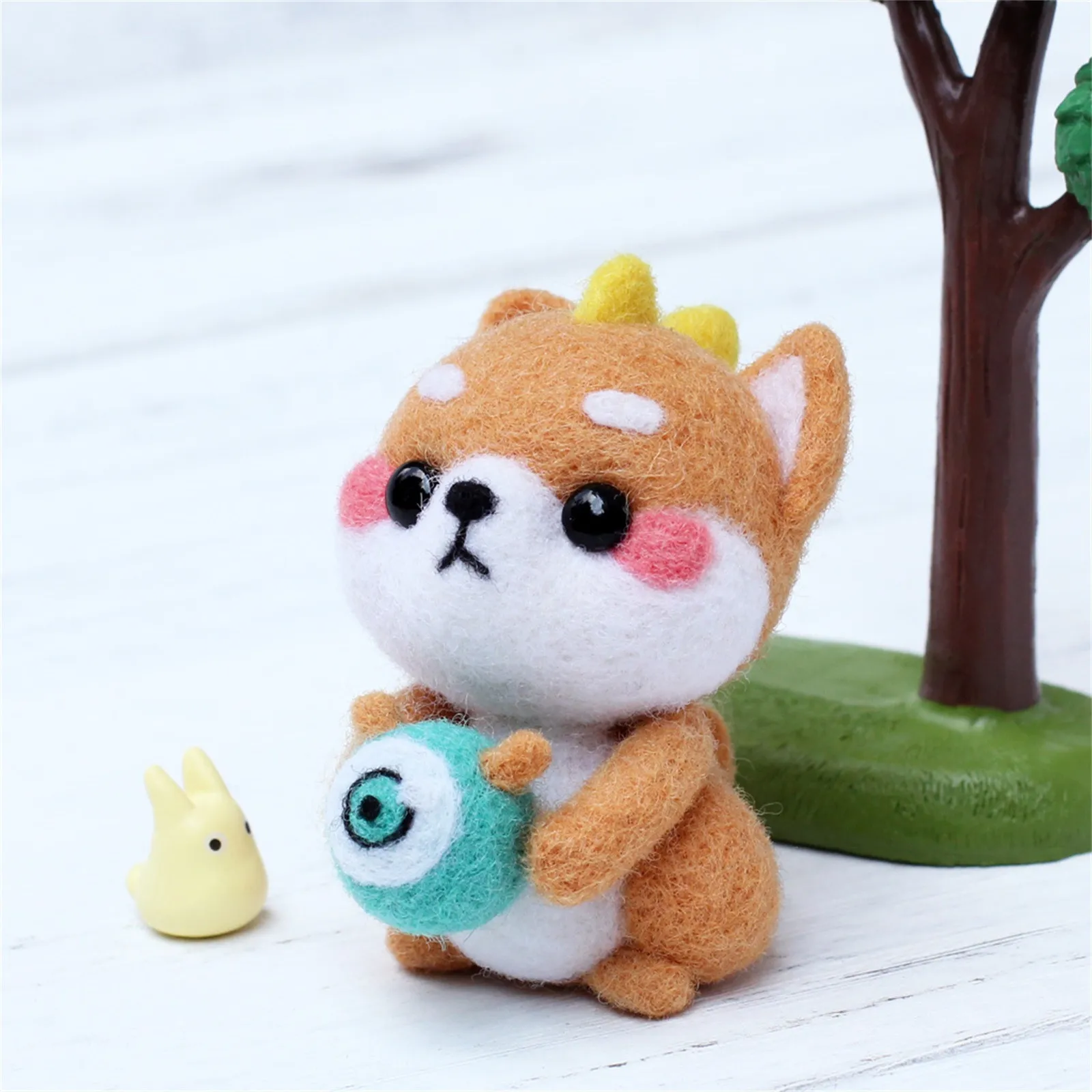 

Cute dog pattern handmade DIY poke felt material production cotton-covered soft animal doll toys handmade felt L4