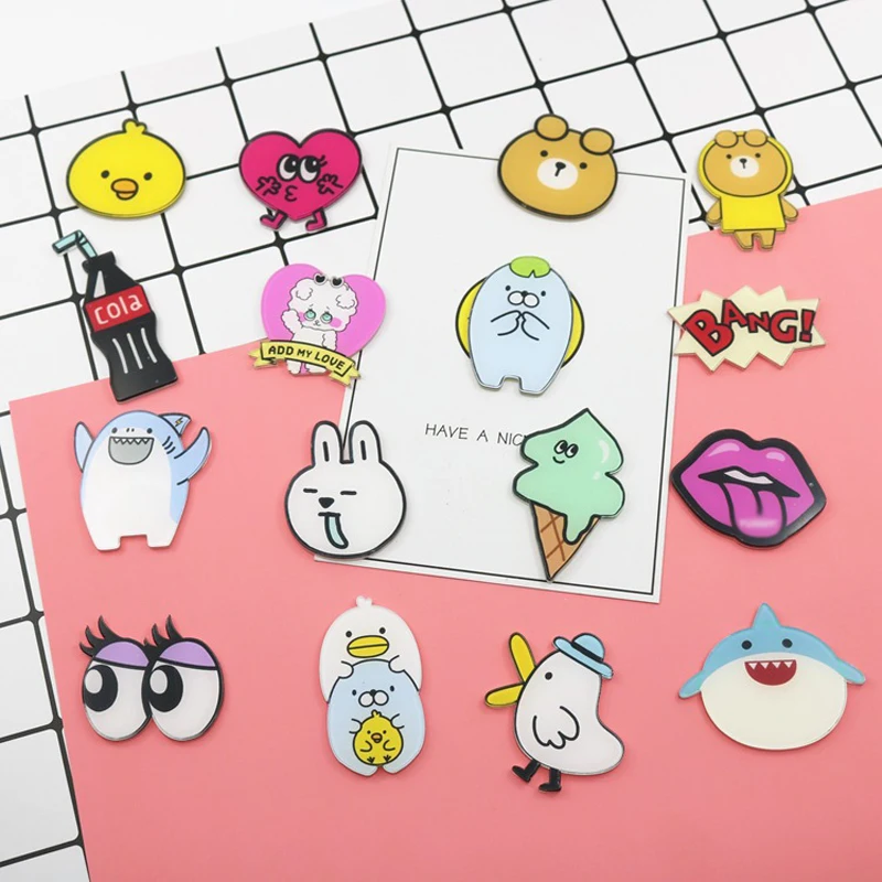 1 шт. мультфильм милый акриловый Броши мороженое сердца глаза губы брошь значок