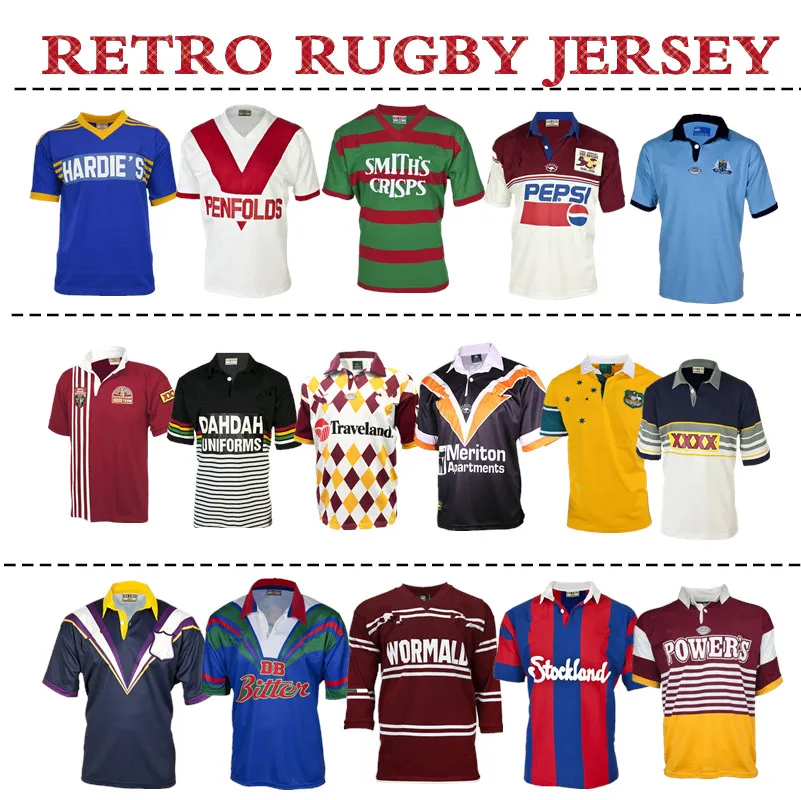 

RETRO RUGBY JERSEY BRISBANE BRONCOS PARRAMATTA EELS MELBOURNE STORMS WESTS TIGERS MANLY SEA EAGLES WARRIORS PENRITH NEW ZEALAND