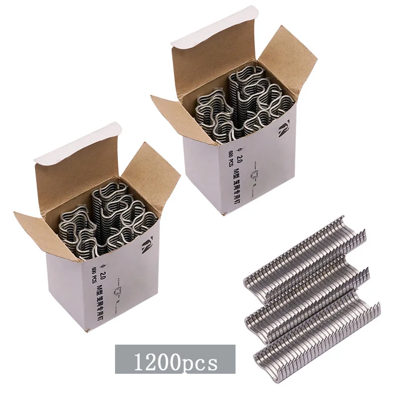 

1200Pcs M Clips Staples Hog Ring Plier Tool Chicken Mesh Cage Wire Fencing Caged Clamp Poultry Supplies Chicken Cage