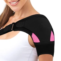 adjustable shoulder brace gym sports care single shoulder support back brace wrap belt band pads black bandage men women