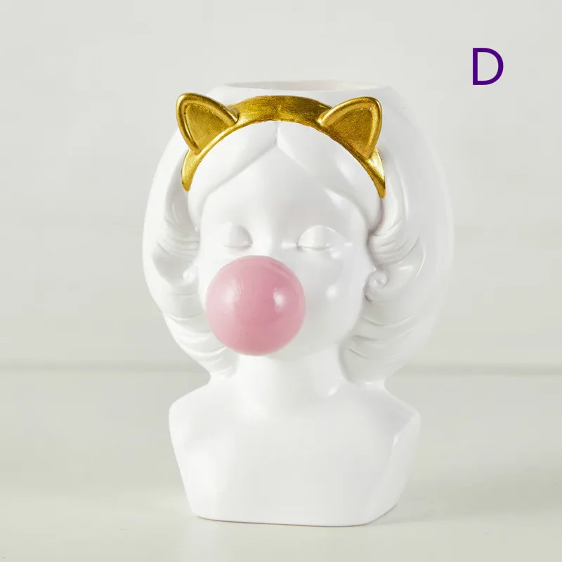 Скандинавский горшок для садового растения девочек смоляный суккулентов белый