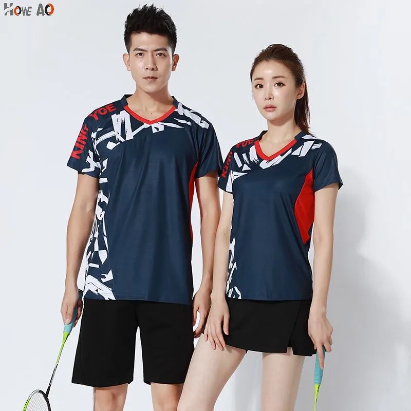 

HOWE AO Men Tennis T Shirts Quick Dry Running Fitness Training top Women Tees Clothing Badminton Clothes Tennis Sport Shirt