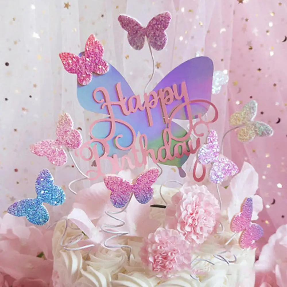 

Symphony Butterfly Happy Birthday Cake Topper Cake Decorations For Adult Cake Decorating Tools Supplies Cake Decor Accessories