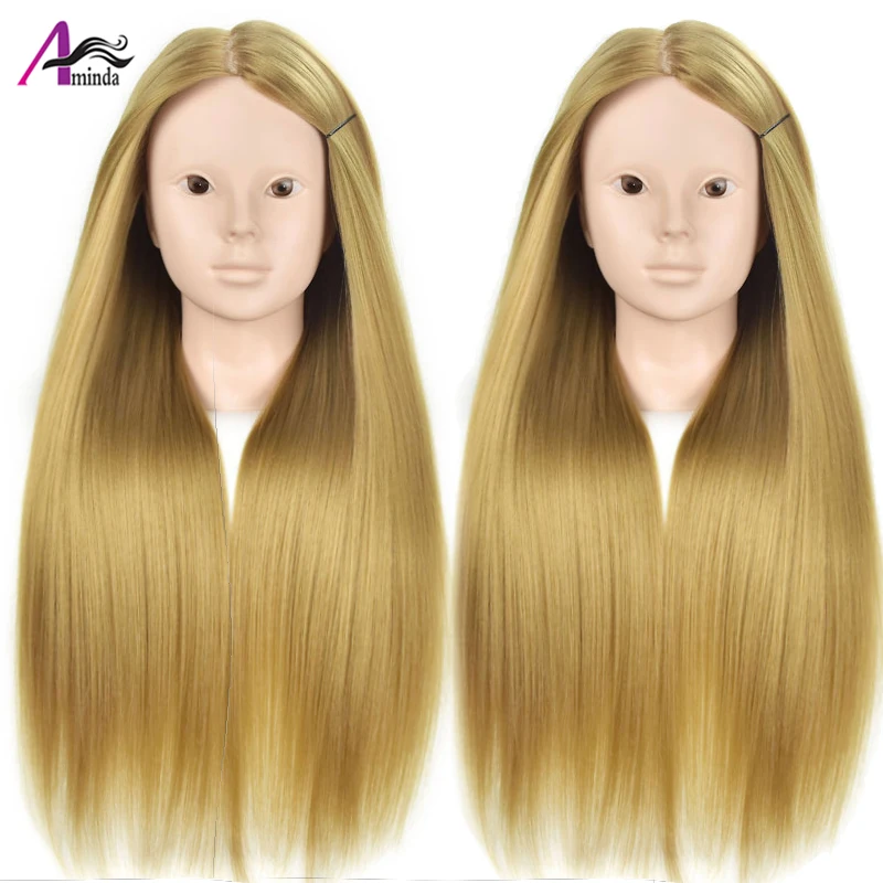 Голова манекен для профессиональных тренировок со светлыми длинными волосами