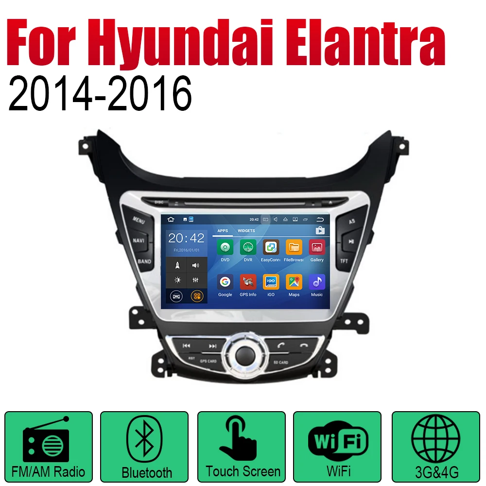 Автомобильный DVD GPS навигатор ZaiXi Android для Hyundai Elantra 2014 ~ 2016 проигрыватель навигация
