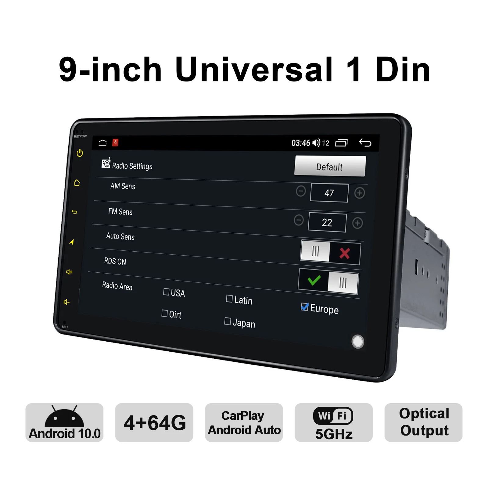 저렴한 Autoradio 안드로이드 1 Din 라디오 화면 9 인치 범용 중앙 멀티미디어 오디오 시스템 GPS 무선 Carplay 4G 자동차 네비게이터