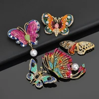 yada rhinestone butterfly pinsbrooches for women men clothes scarf buckle collar jewelry pins charm butterfly brooches bh200045