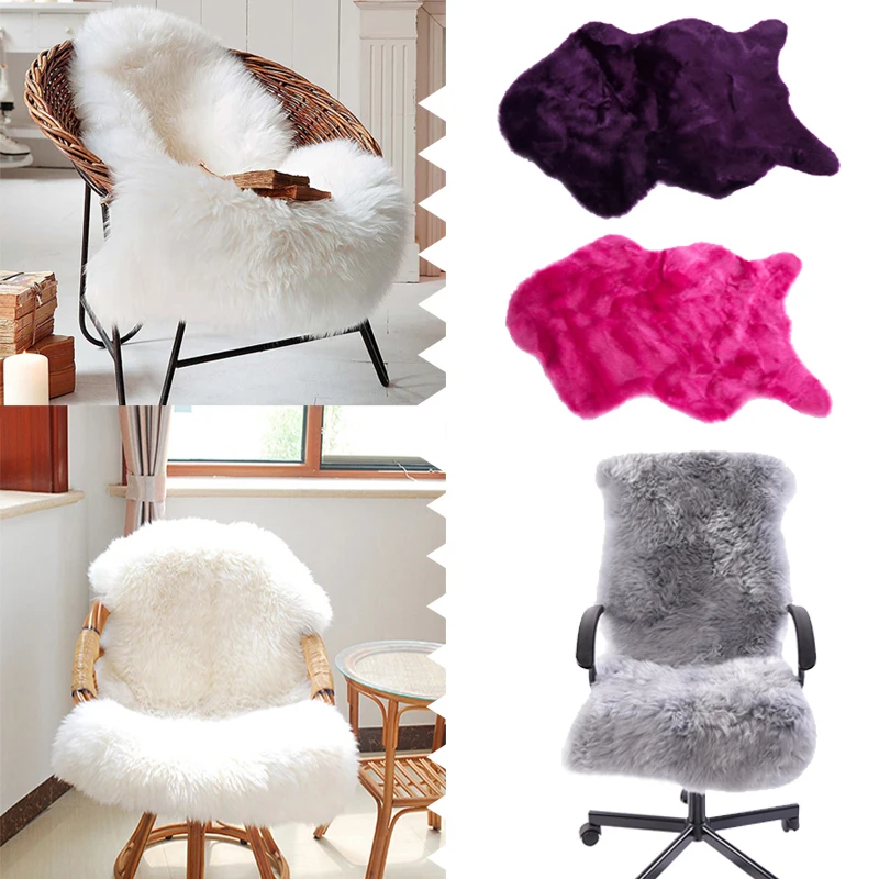 Carpets Shag Rug Gift Carpet Rugs Washable Plush Fur Wool Seat Pad Decor Chair Cover Blanket Bedroom Hairy Soft Sheepskin | Дом и сад