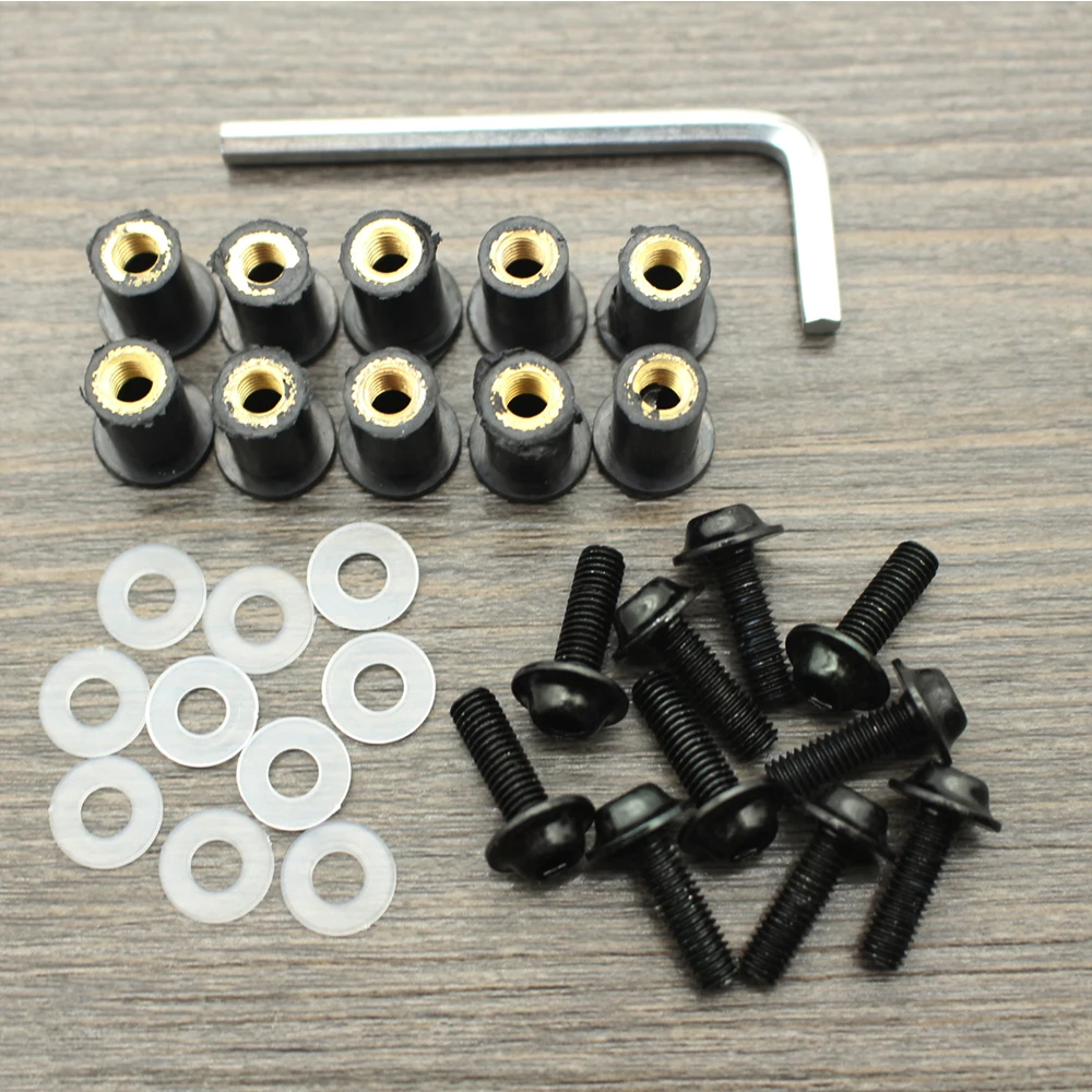 

10 Шт., 5 Мм, Универсальный Комплект Болтов Для Ветрового Стекла Мотоцикла