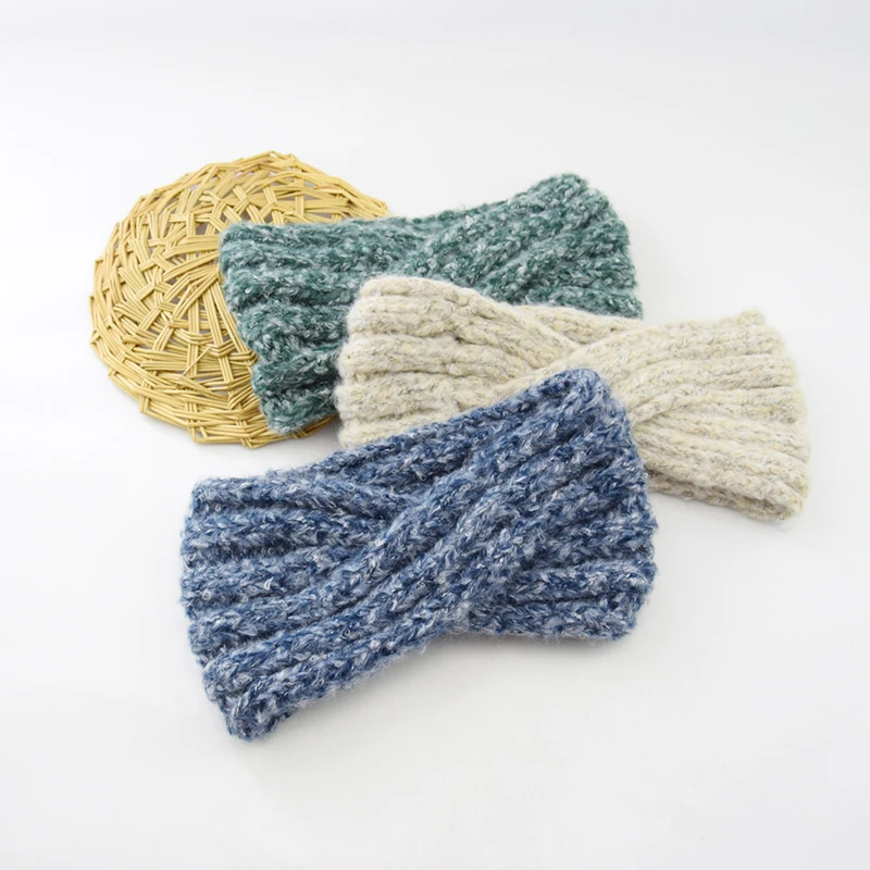 2019 зимняя теплая вязаная повязка на голову с ушами тюрбан для женщин женский