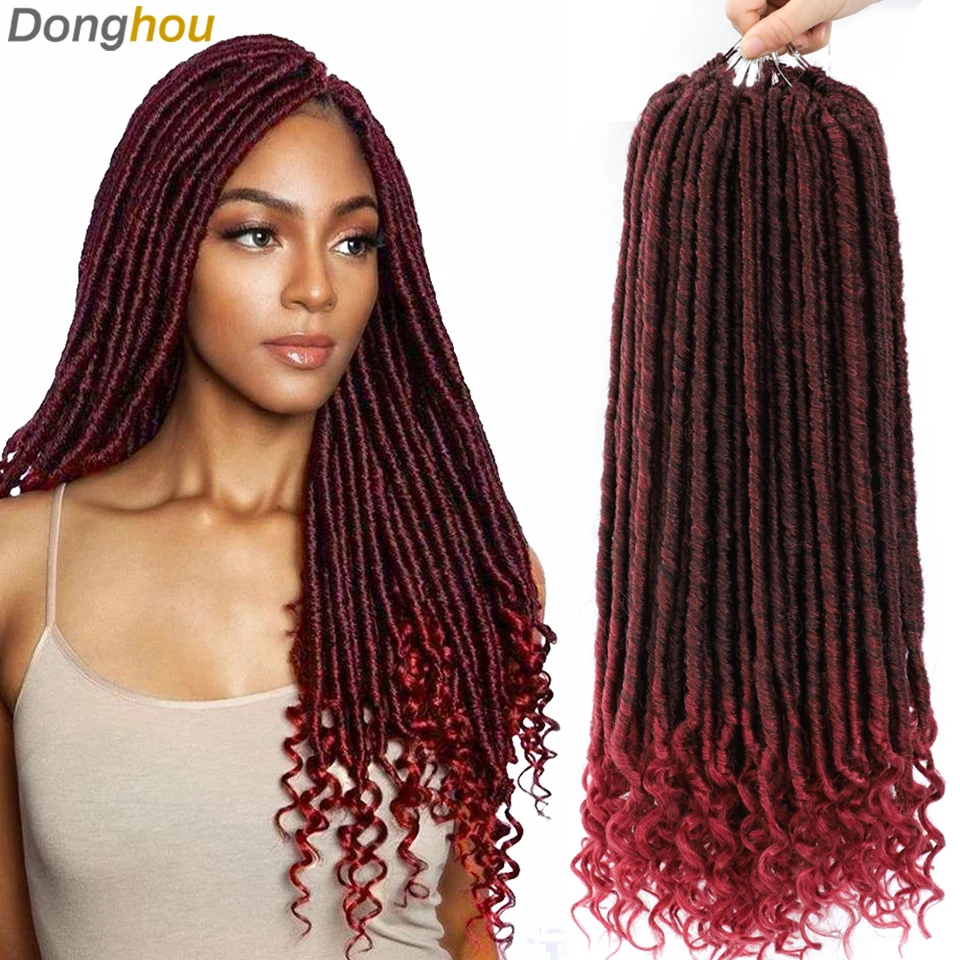 Богиня искусственная эффектом деграде (переход от темного к Locs вязание крючком