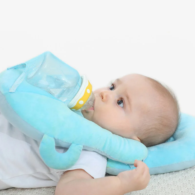 

Baby Nursing Pillow Cushion Pure Color Baby Self Feeding Pillow Detachable Bottle Support Multi-function Infant Head Protect Pad