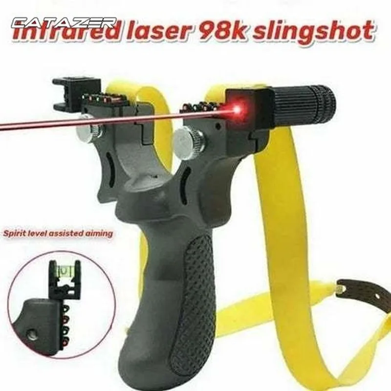 

Профессиональная охотничья Рогатка с уровнем, высокоточный Инструмент для катапульты на открытом воздухе, Рогатка с лазерным прицеливание...