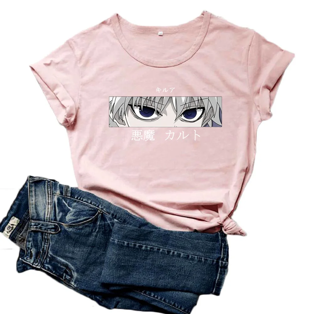 

Cartoon Anime T Shirt Women Short Sleeve Eye Graphic Tee Women Tops Cotton Loose Tshirt Women O-neck Tee Shirt Femme