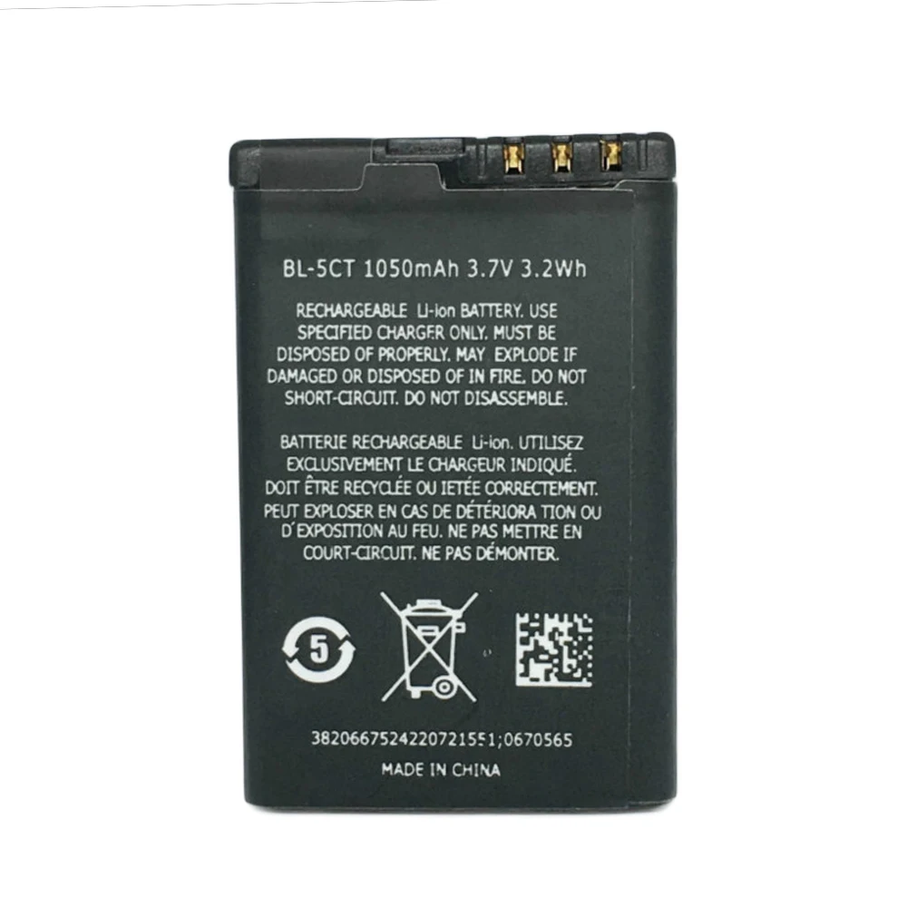 5 шт./лот BL-5CT BL 5CT аккумулятор для Nokia C5-00 6303 C3-01 3720 | Мобильные телефоны и аксессуары