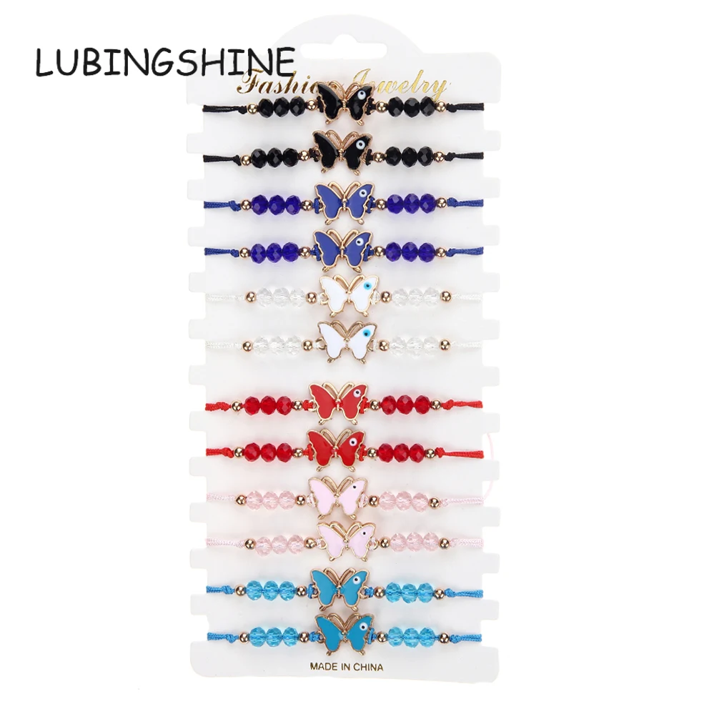 

Women Men 12pcs/Set Butterfly Charms Seed Beads Bracelet Adjustable Rope Chain Anklets Girl Kids Jewelry Gift Wholesale