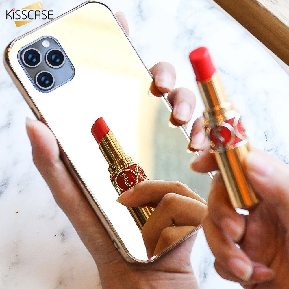 Стеклянный зеркальный чехол KISSCASE для iPhone 11Pro MAX чехлы 11 7 8 X XS XR Funda 7Plus 8Plus |