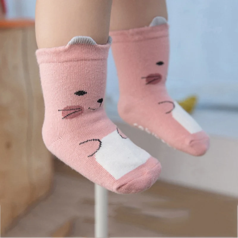 

Cotton Socks For Toddler Fashion Baby Girls Boys Cute Cartoon Animal Thick Warm Socks Kids Anti-Slip Socks 0-3Y New