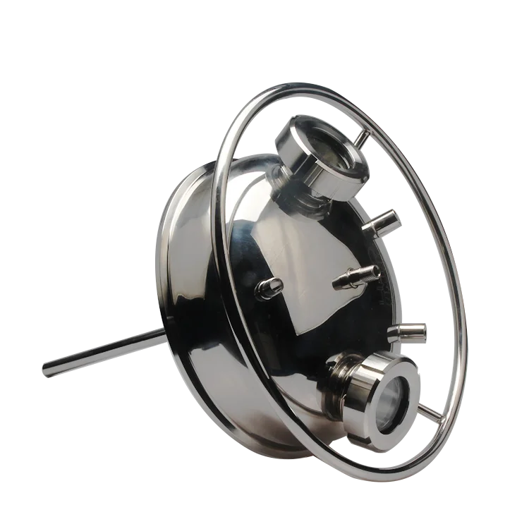 Тройная Зажимная круглая крышка RF 6 дюймов с 2 шт. смотровым стеклом 4 порта