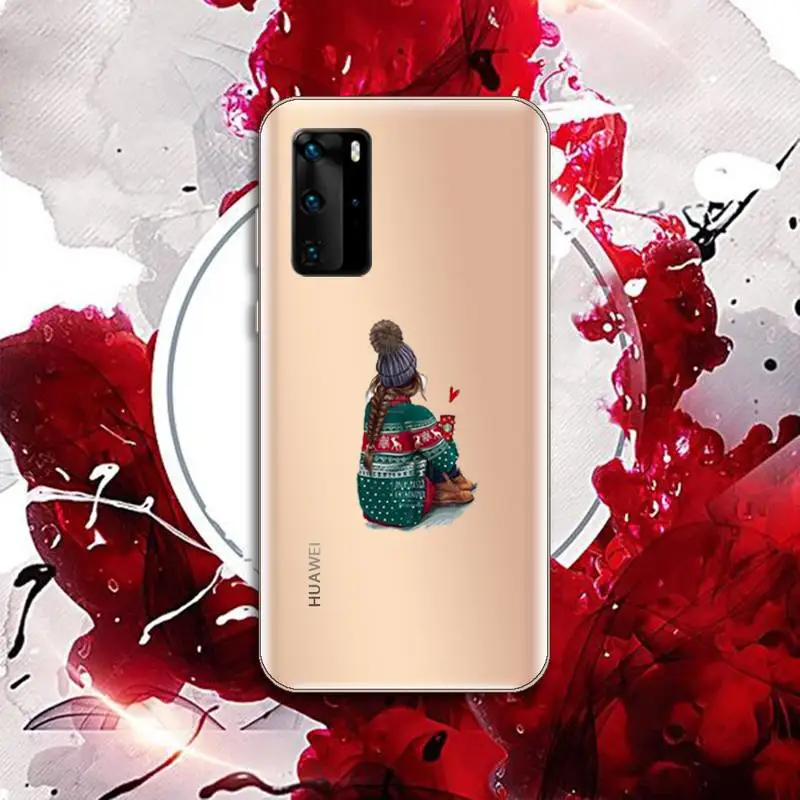 

Fashion Girl Queen High Heels Phone Case Transparent for Huawei P honor 8 10i 20 30 40 smart 2019