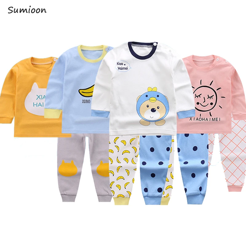 Детские пижамы 2020 осенняя одежда для сна девочек и мальчиков Одежда младенцев