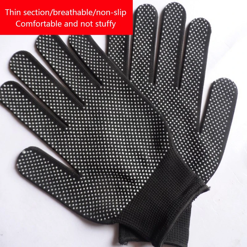

1Pair Work Gloves Non-slip Breathable Nylon Safety Protective Gloves with Dot Palm Coating for Garden, Warehouse Cycling