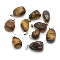 natural stone cube pendants polished tiger eye charms for jewelry making diy women necklace earring accessories