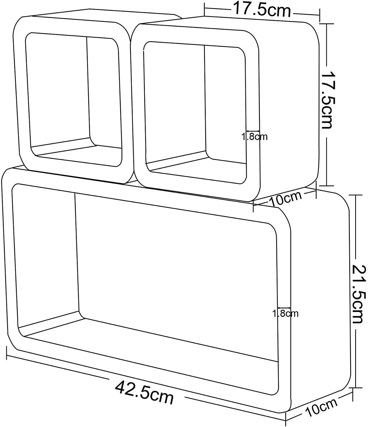 

3PCs/Set Decorative White Cube Floating Wall Shelves CD DVD Toys Storage Display Shelf Bookcase Bookshelf Organizer Home Decor